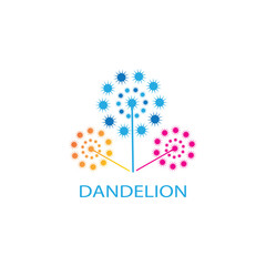 DANDELION FLOWER LOGO VECTOR TEMPLATE