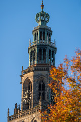 Martinitoren in Groningen during an autumn morning.