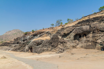 Fototapeta na wymiar Cave monasteries in Ellora, Maharasthra state, India
