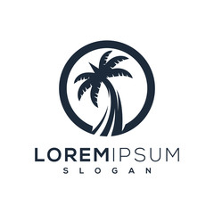 Fototapeta premium palm beach logo design ready to use