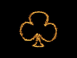 Playing card suit on fire