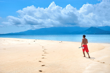 Sandbar in the "Roxas Bay" before Palawan Island in the Philippines. Not far from famous El Nido.