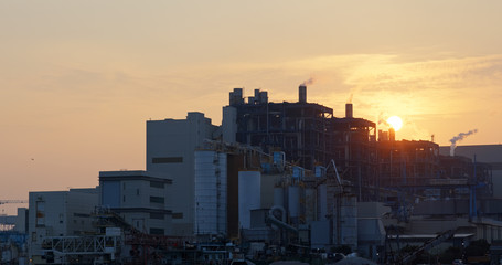 Lamma Island, Hong Kong 25 October 2019: Lamma power station at sunset