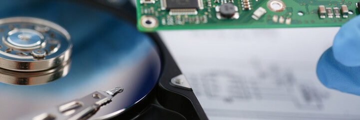 Hard drive from computer or laptop lies