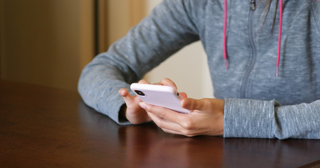 Close up of woman use of mobile phone