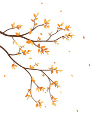 Autumn season with falling leaves for wallpaper sticker