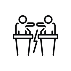 Black line icon for opposition 