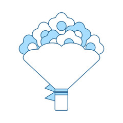 Tulips Bouquet Icon With Tied Bow