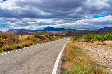 Landscape view of El Tolle near Murcia in Spain
