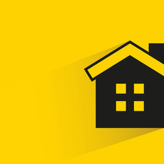 house building with drop shadow yellow background