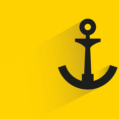 anchor with drop shadow in yellow background