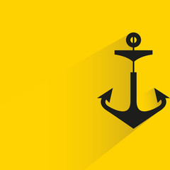 anchor with drop shadow in yellow background