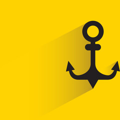 anchor with drop shadow in yellow background