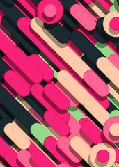 Color Abstract Lines and Circles Generative Art background illustration