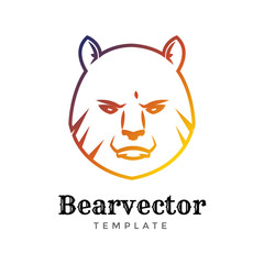 Bear sport vector logo concept isolated on white background. Modern predator professional team badge design. Premium quality wild animal t-shirt tee print illustration