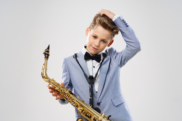 boy with saxophone