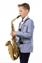 Fototapeta premium man playing the saxophone