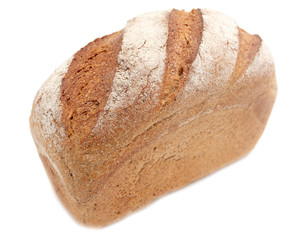 Fresh rosy bread isolated on a white background