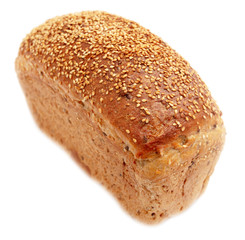 Fresh rosy bread isolated on a white background