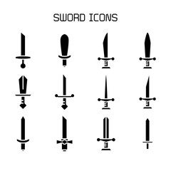 sword and rapier icons set