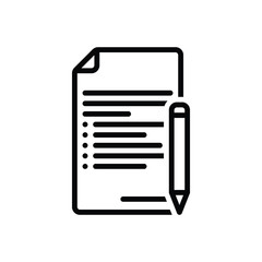 Black line icon for terms