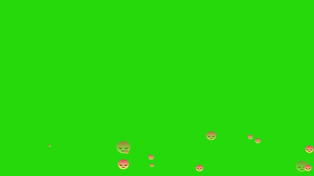 Angry button, react emotion icon animated on green screen when streaming or live stream. Social media icon mad, angry Facebook live style animation isolated on green color