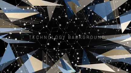 abstract vector background. polygonal space low poly background with line and dot . Vector Illustration For Wallpaper, Banner, Background, Card, Book Illustration, landing page