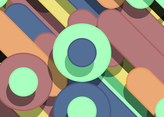 Color Abstract Lines and Circles Generative Art background illustration