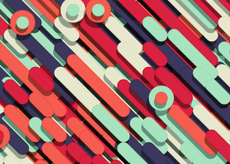 Color Abstract Lines and Circles Generative Art background illustration