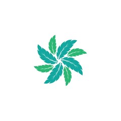 Fototapeta na wymiar Mint leaves flat vector color icon