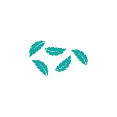 Mint leaves flat vector color icon