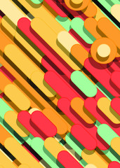 Color Abstract Lines and Circles Generative Art background illustration