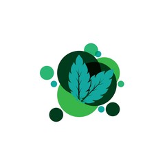 Mint leaves flat vector color icon