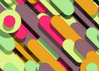 Color Abstract Lines and Circles Generative Art background illustration