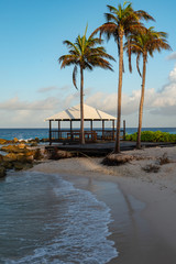 Sunrise on the tropical beach of the Caribbean