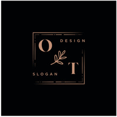 OT Beauty vector initial logo, handwriting logo of initial signature, wedding, fashion, jewerly, boutique, floral and botanical with creative template for any company or business