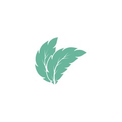 Mint leaves flat vector color icon