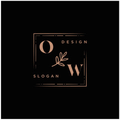 OW Beauty vector initial logo, handwriting logo of initial signature, wedding, fashion, jewerly, boutique, floral and botanical with creative template for any company or business