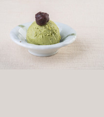 ice cream or green tea ice cream scoop on background new.