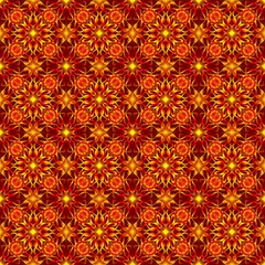 Seamless endless pattern of red and orange colors for fabric or ceramic