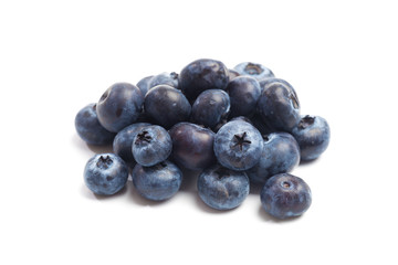 Blueberries isolated on white background.