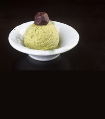 ice cream or green tea ice cream scoop on background new.