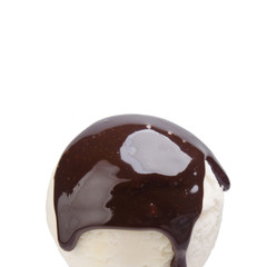 ice cream or ice cream scoop with toppings on background new.