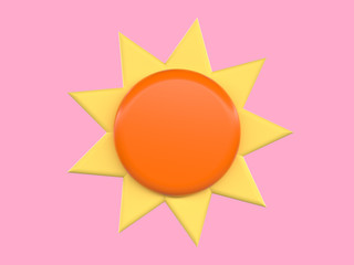 3d rendering cartoon style pink background weather season sun