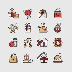 Set of Christmas icons for design and decoration