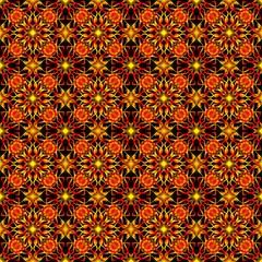 Seamless endless pattern of red and orange colors for fabric or ceramic