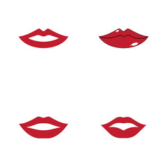 Set of Lips icon cosmetic logo vector
