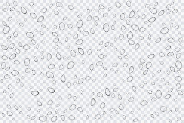 Water drops, rain splashes isolated on transparent background. Realistic for your design. Vector illustration EPS 10.