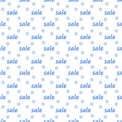 snowflakes and sale seamless pattern