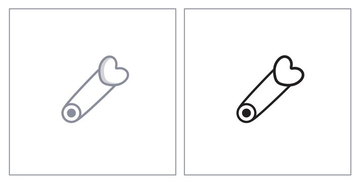 Baby Safety Pin Icons. Vector Illustration